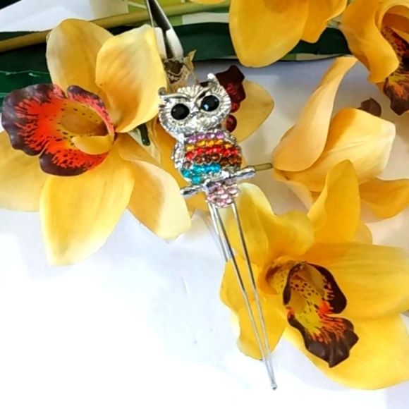 BRASH RHINESTONE SILVER OWL HAIRBAND SIZE OS NWT - Picture 2 of 7